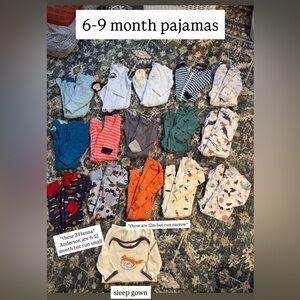 16-Piece Baby Boy Pajama Bundle 6–9M | Carter’s + Hanna Andersson